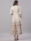 Juniper Women Yellow Shantoon Printed Anarkali Maxi Dress.