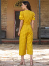 Women Geometric Standard Mustard Jumpsuits & Sets