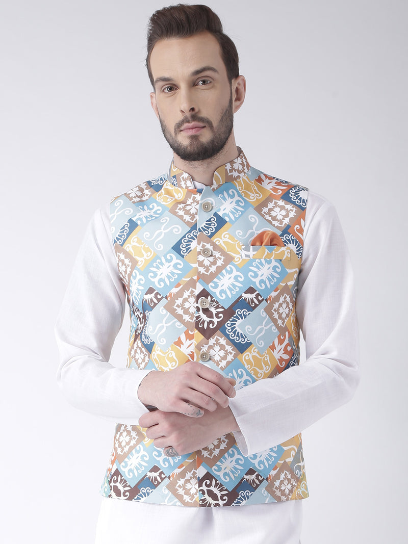 Hangup Men Standard Printed Men's Indian Wear-37APrintedNehru