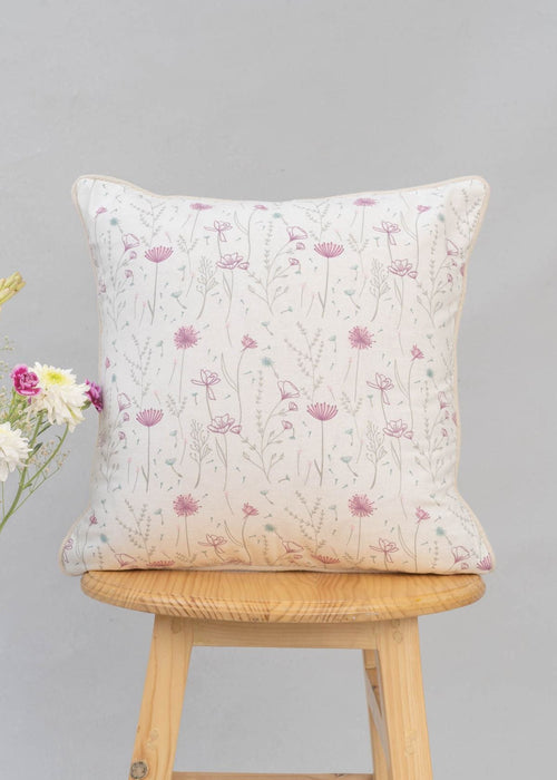 Drifting Dandelion 100% cotton floral cushion cover for sofa - Lavender-230451021