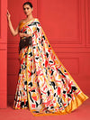 Avanshee Women's Latest Digital Print, Floral Print, Color Block,Bollywood Satin Saree-AVN-8082-YELLOW