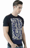 Huetrap Black Mens Short Sleeve Graphic Printed Tshirt-HT17MKGRABLK00621