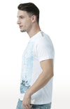 Huetrap White Mens Short Sleeve Graphic Printed Tshirt-HT17MKGRAWHT00727