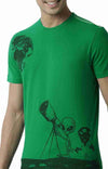 Huetrap Green Mens Short Sleeve Graphic Printed Tshirt-HT15MKGRAGRE00008