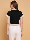 Black Crop Top with Lace Detailing-SICT0010924