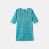 Desi Soota Cotton Kurti Pajama with Dupatta for Girls - Blue-M034