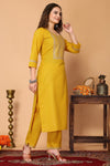 Avanshee Women's Latest Embroidred Cotton Blend Kurta, Pant With Dupatta-ES-7513