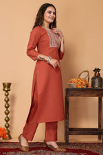 Avanshee Women's Latest Embroidred Cotton Kurta, Pant With Dupatta-ES-7517