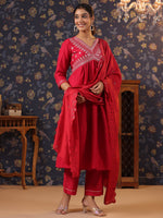 Avanshee Women's Latest Solid Cotton Silk Kurta, Pant With Dupatta-ES-7525