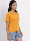 Flamingo Print yellow regular t-shirt-SIRT0012324