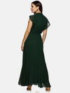 Floral Green Frilled Dress-17427