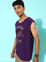 Dillinger Purple Sleeveless Graphic Oversized T-shirt