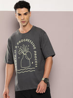 Dillinger Grey Graphic Oversized T-shirt