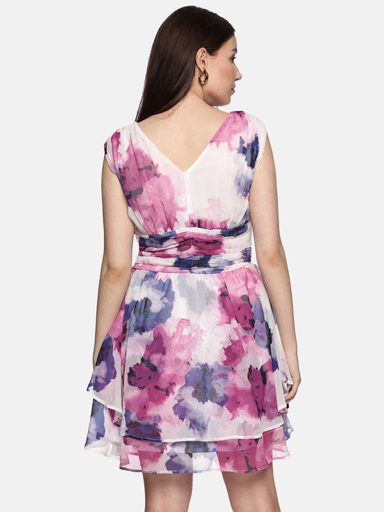 Floral Multicolor Tiered Dress-17404