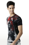 Huetrap Black Mens Short Sleeve Graphic Printed Tshirt-HT16MKGRABLK00256