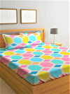 Home Sizzler 144TC Microfibre Multicolor Double Bedsheet With 2 King Size Pillow Covers-HSDBS004072