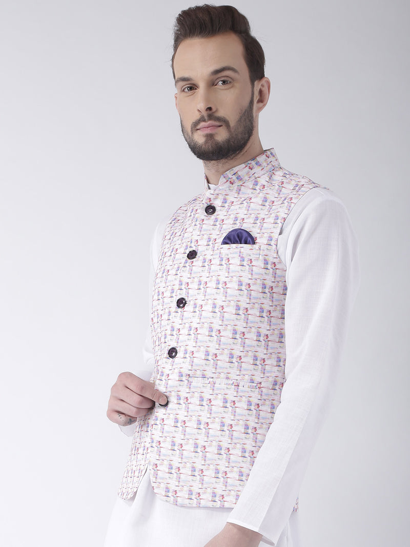 Hangup Men Standard Printed Men's Indian Wear-40APrintedNehru