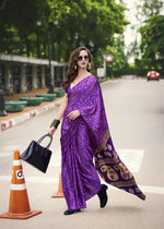 Avanshee Women's Latest Digital Print, Floral Print, Printed, Paisely Color Block,Bollywood Satin Saree-RR-700004