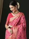 Saree Mall Women's  Blend Pink Woven Design Designer Saree With Blouse Piece-43ALEKHA4305