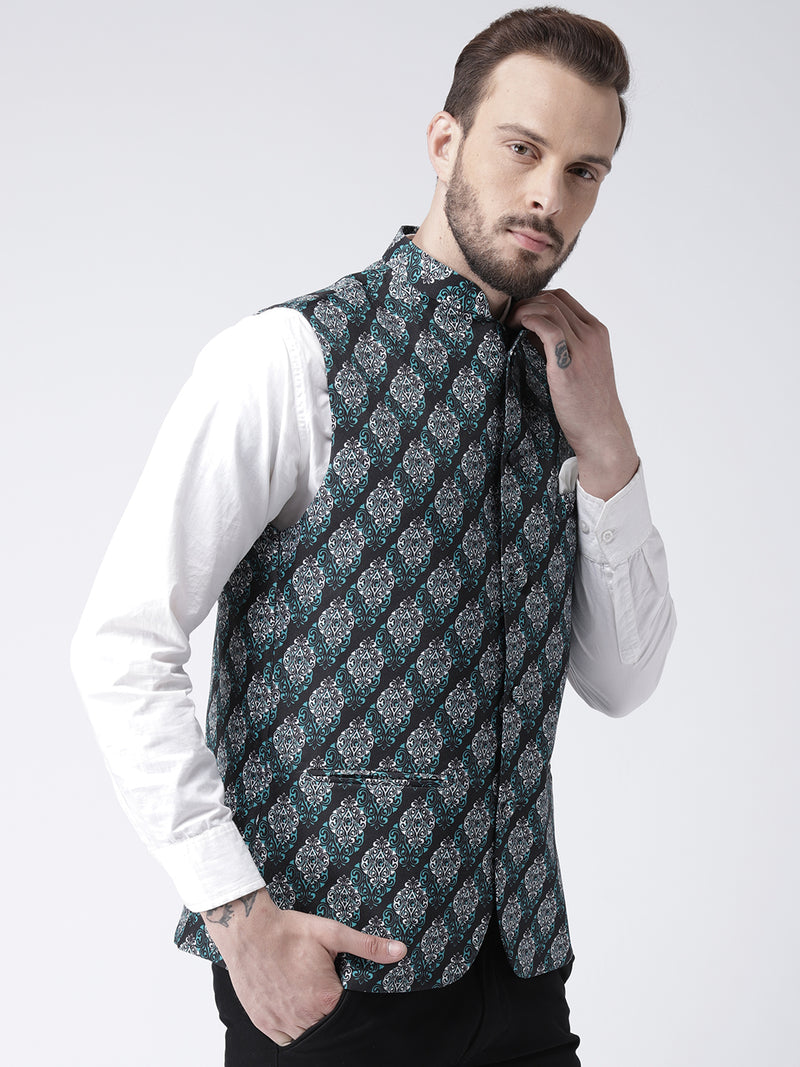 Hangup Men Standard Printed Men's Indian Wear-43APrintedNehru