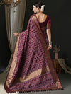 Saree Mall Women's  Blend Magenta Woven Design Designer Saree With Blouse Piece-46ALEKHA4602