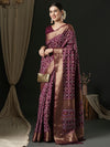 Saree Mall Women's  Blend Magenta Woven Design Designer Saree With Blouse Piece-46ALEKHA4602