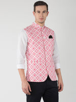 Hangup Men Standard Printed Men's Indian Wear-46APrintedNehru