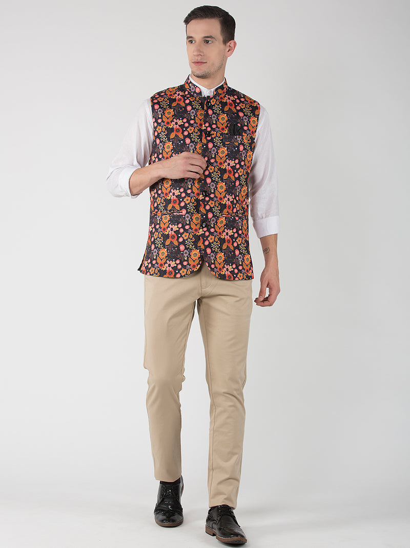 Hangup Men Standard Printed Men's Indian Wear-47APrintedNehru