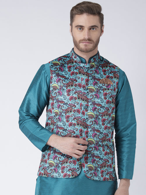 Hangup Men Standard Printed Men's Indian Wear-48APrintedNehru