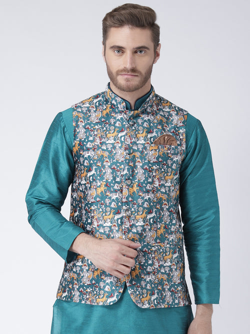 Hangup Men Standard Printed Men's Indian Wear-49APrintedNehru