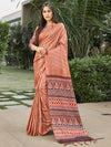 Saree Mall Women's  Blend Rust Digital Print Celebrity Saree With Blouse Piece-4TISHA405