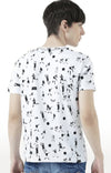 Huetrap White Mens Short Sleeve Graphic Printed Tshirt-HT17MKGRAWHT00770