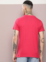 Dillinger Men's Dark Pink Plain T-Shirt