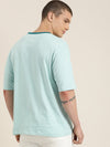 Dillinger Blue Colourblocked Oversized T-Shirt