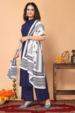 Avanshee Women's Latest Solid Rayon Kurta, Pant With Printed Dupatta Set-ES-7508