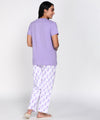 Delightful Women's Pajama Set with Sea Horse Print-Cotton Jersey
