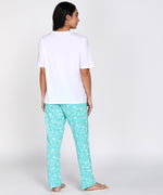 Seaside Charm Women's Pajama Set with Starfish Print- Cotton Jersey