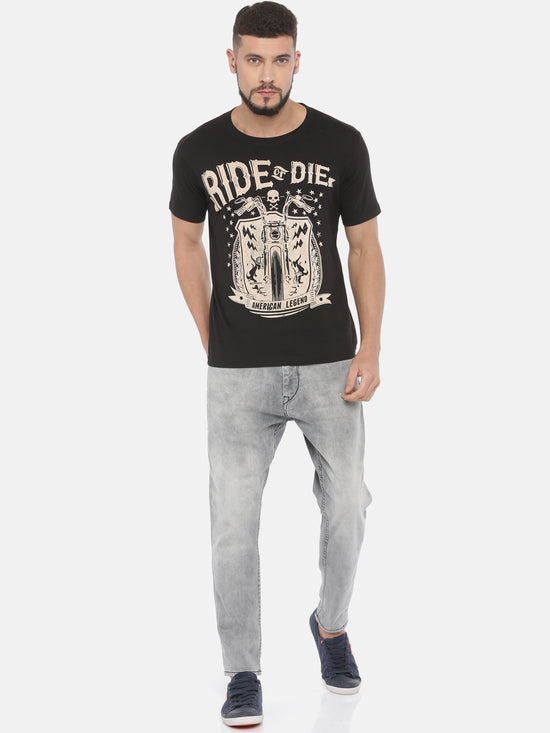 Arise Mens Short Sleeve Graphic Printed Tshirt-AR117BLACK