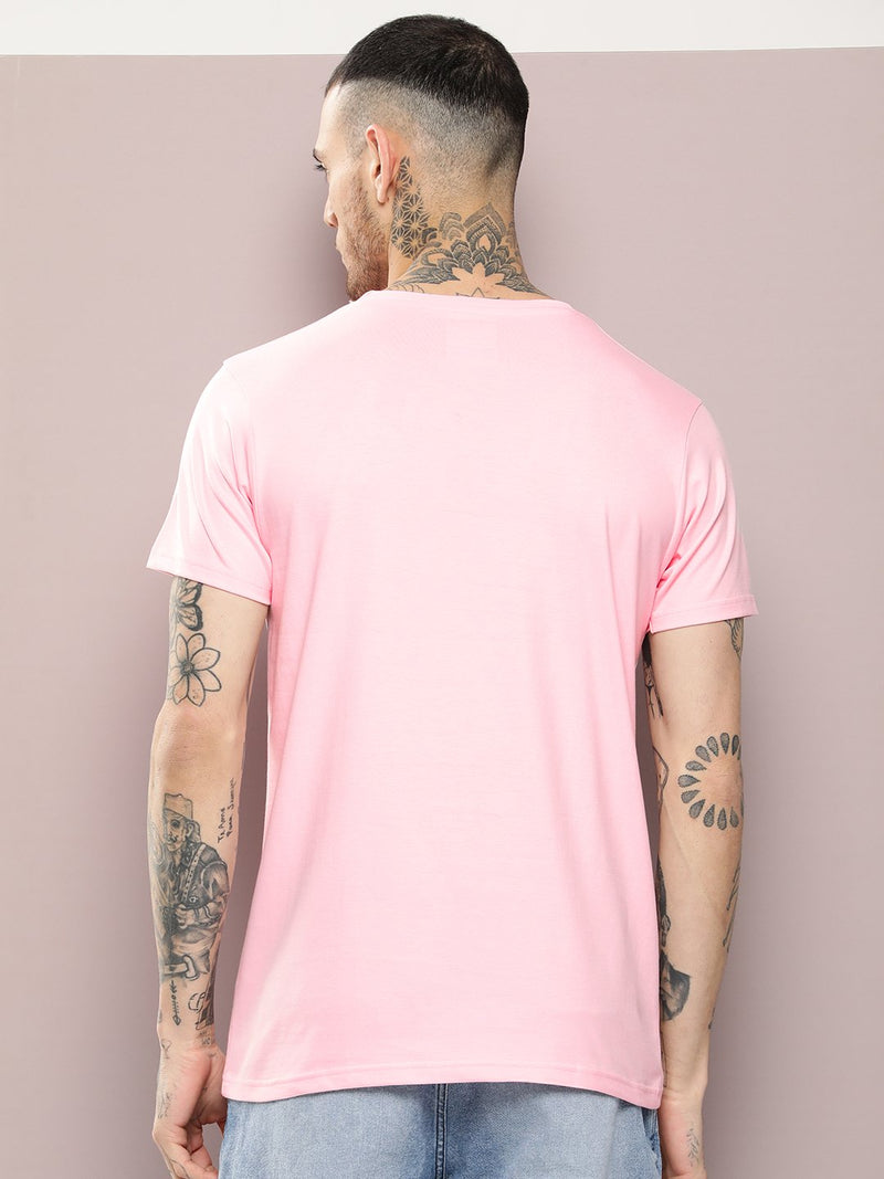Dillinger Men's Pink Plain T-Shirt