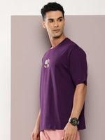 Dillinger Purple Graphic Oversized T-shirt