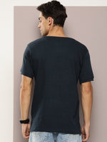 Dillinger Navy Blue Solid Regular Heney T-shirt