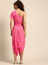 One Shoulder Dhoti Jumpsuit in Pink