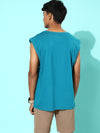 Dillinger Blue Sleeveless Graphic Oversized T-shirt
