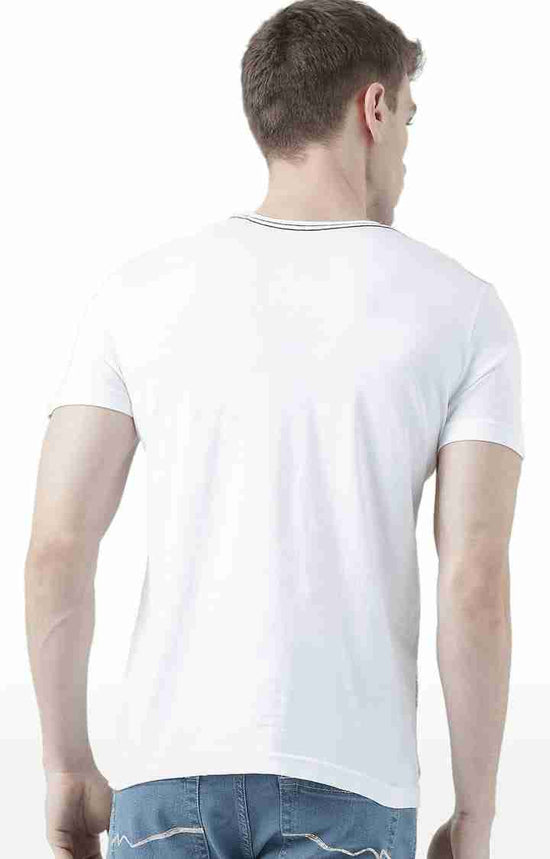 Huetrap White Mens Short Sleeve Graphic Printed Tshirt-HT17MKGRAWHT00718