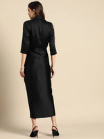 Shirt Dress With Front Drape-Tc0521Jbk-S