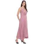 Aawari Rayon Front Open Gown For Girls and Women Spring Onion-AM097pring Onion