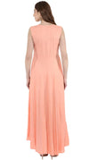 Aawari Rayon Plain Gown For Girls and Women Peach-AM086-Peach