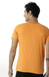 Huetrap Orange Mens Short Sleeve Graphic Printed Tshirt-HT16MKGRABZO00414