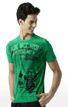 Huetrap Green Mens Short Sleeve Graphic Printed Tshirt-HT16MKGRAGRE00446