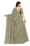 Vimla Women's Beige Crepe Silk Uniform Saree with Blouse